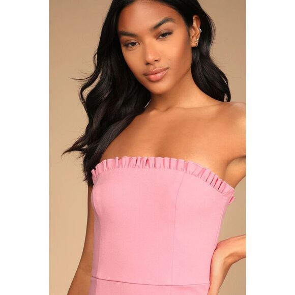Lulus Little Lovely Light Pink Strapless Mini Dress Size XS NWT - Picture 4 of 10